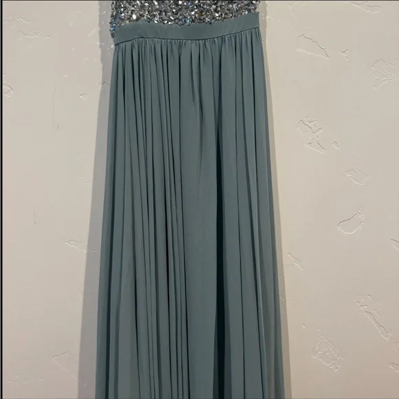 Sachin & Babi Jolie One Shoulder Sequin Gown Steel Blue - Picture 6 of 12